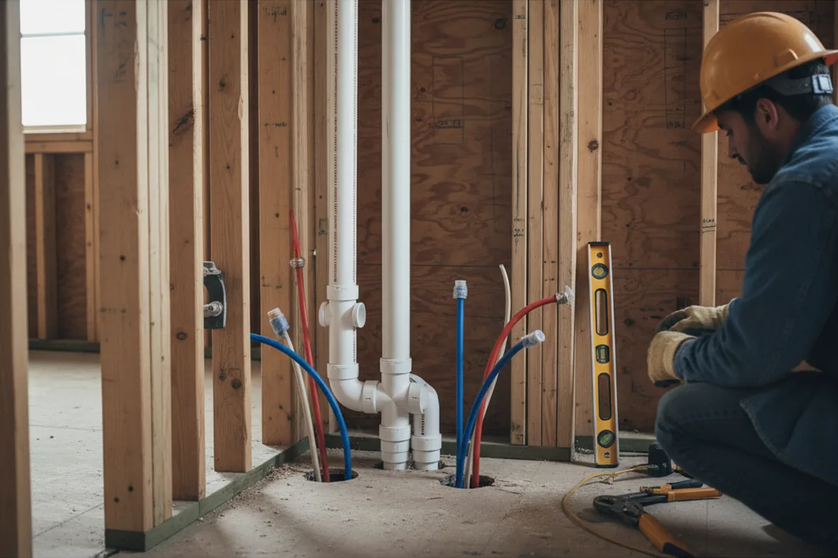 Drain and supply rough-in during Toilet Repair and Installation in Portsmouth